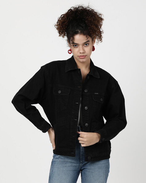 Oversized denim jacket - Yellow-blue - Ladies | H&M IN