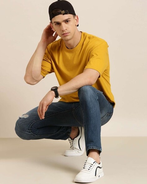 Mustard t shop shirt outfit