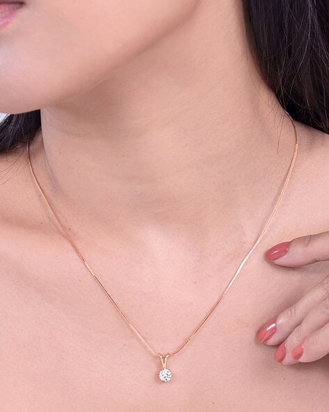 Gold Plated Solitaire Necklace