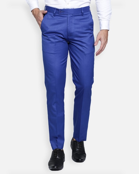Blue Belted Tapered Trousers  Quiz Clothing