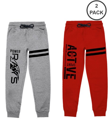 Buy Trampoline Boys & Girls Black and Grey Printed Cotton Pack of 2 Track  Pants Online at Best Prices in India - JioMart.