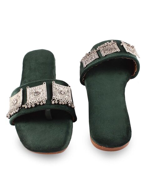 Buy Green Flat Sandals for Women by Shamayra Online | Ajio.com