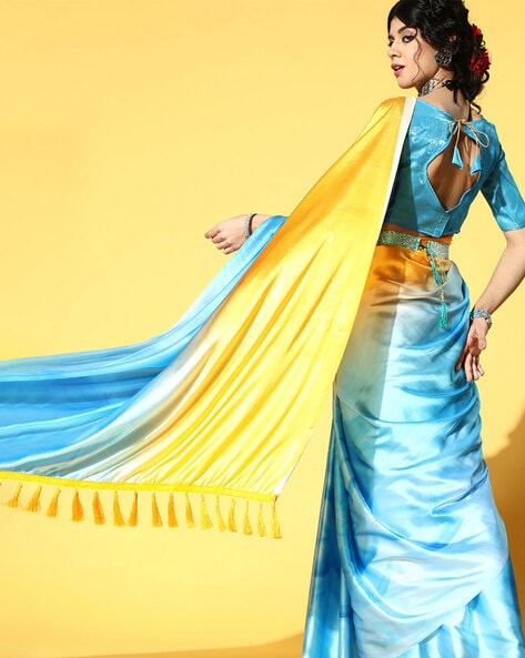 Yellow Black mul cotton tie & dye saree – YoshnasByEla