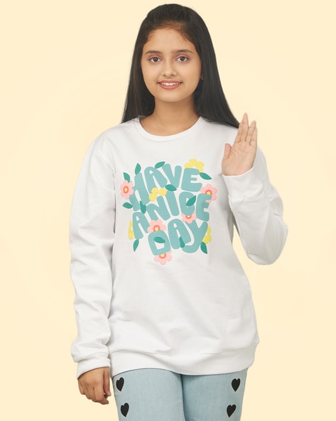 Buy White Sweatshirts & Hoodie for Girls by ZALIO Online