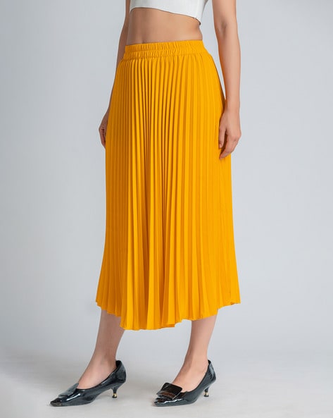 High waisted hotsell flared skirts yellow