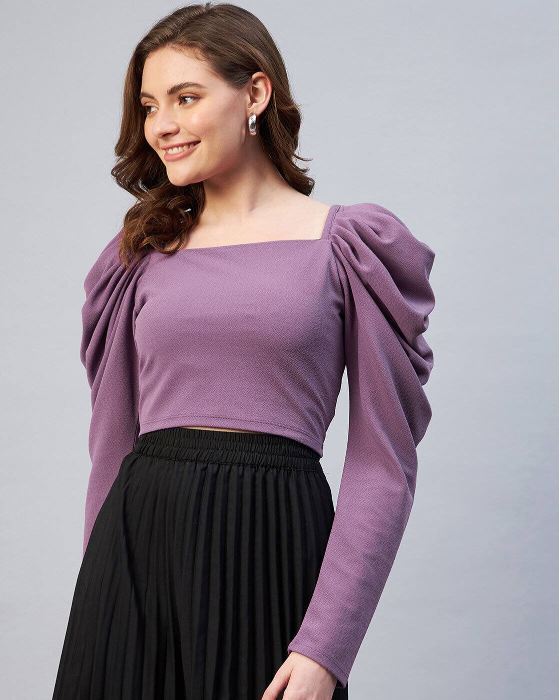 Buy Purple Tops for Women by MARIE CLAIRE Online | Ajio.com