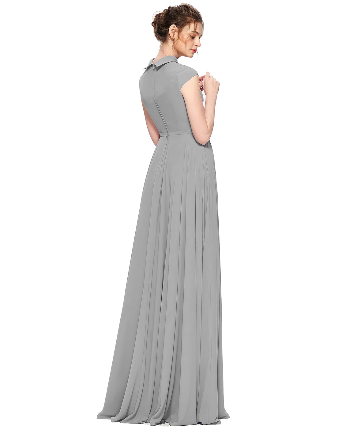OSTTY - Luxury Grey Wedding Dress Long Sleeve V Neck Ball Gown Crystal  Dresses OS2211 $899.99