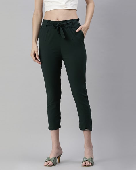 Buy Green Trousers & Pants for Women by MAISHI Online