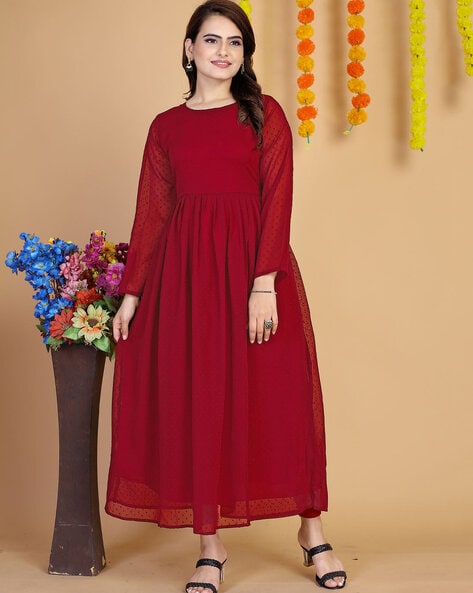 Female Red Fancy Party Wear Dress, Size: XL at Rs 800 in Surat