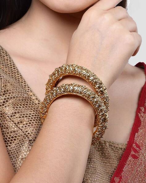 Vintage 22kt yellow gold handmade antique design excellent wedding bangle  bracelet women's jewelry | TRIBAL ORNAMENTS