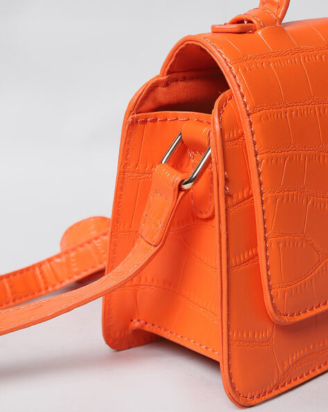 Orange cheap leather bag