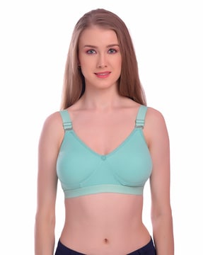 Buy TRYLO ALPA WOMEN'S HOSIERY COTTON NON-PADDED NON-WIRED MOLDED FULL  COVERAGE BRA ALPA White 42H Online at Best Prices in India - JioMart.