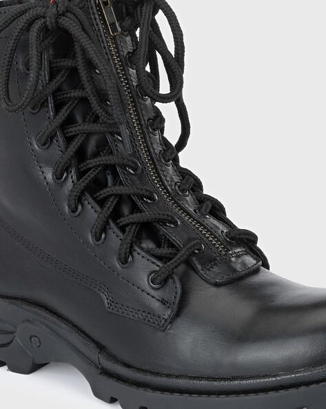 The leather collection black rad scrunch boot