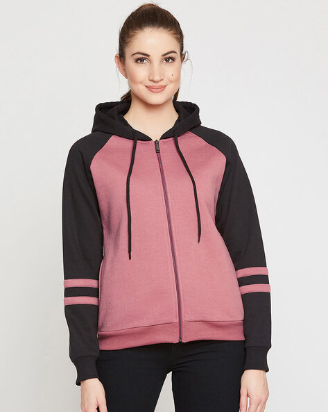 Buy Pink black Sweatshirt Hoodies for Women by Rare Online