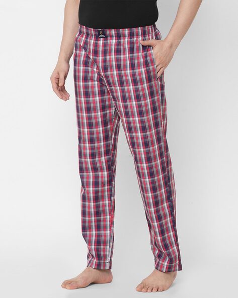 Mens red plaid online pyjamas