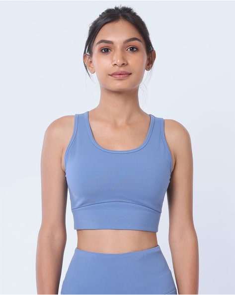 Silvertraq Teal Lightly Padded Sports Bra Price in India, Full