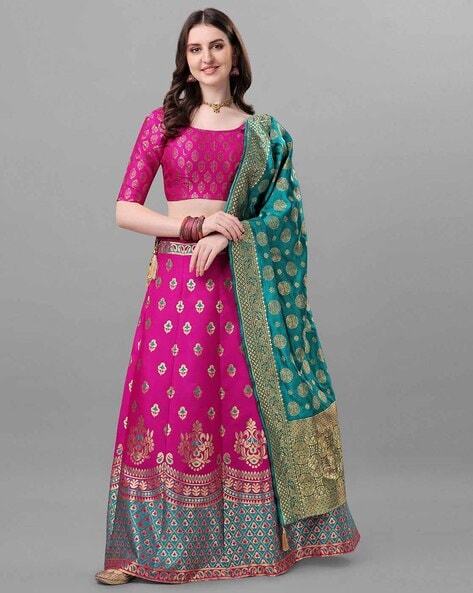 Buy Pink White Double Dupatta Lehenga Set by ANGAD SINGH at Ogaan Online  Shopping Site