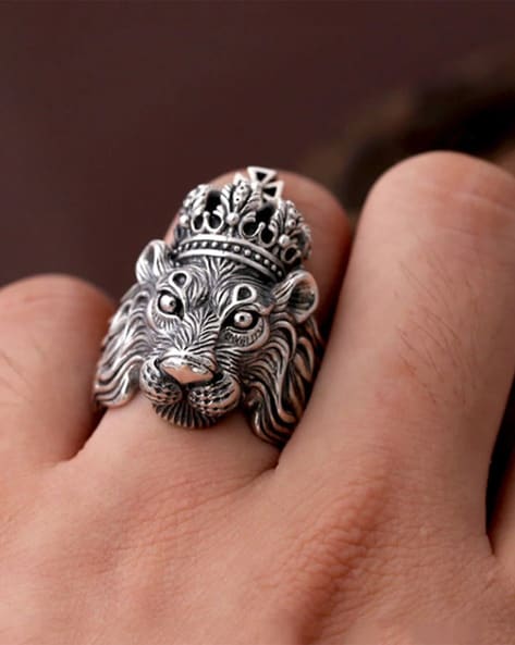 huge lion ring very heavy sterling silver 925 man biker ring all sizes –  Abu Mariam Jewelry