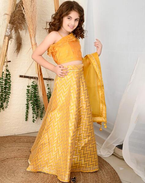 Yellow Faux Georgette Fabric Lehenga Choli | Appelle Fashion