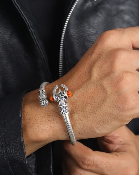 Buy Silver-Toned Bracelets & Kadas for Men by Bold by Priyaasi Online