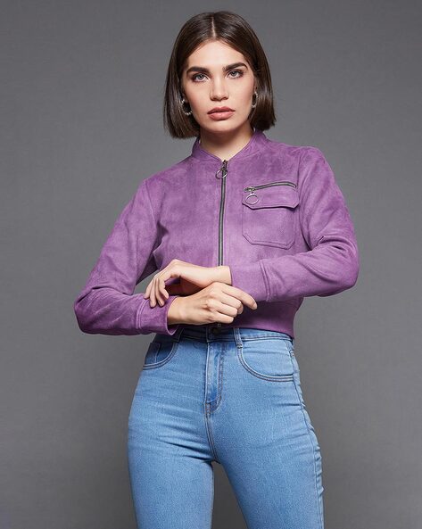 Buy Dark Lavender Jackets Coats for Women by MISS CHASE Online Ajio