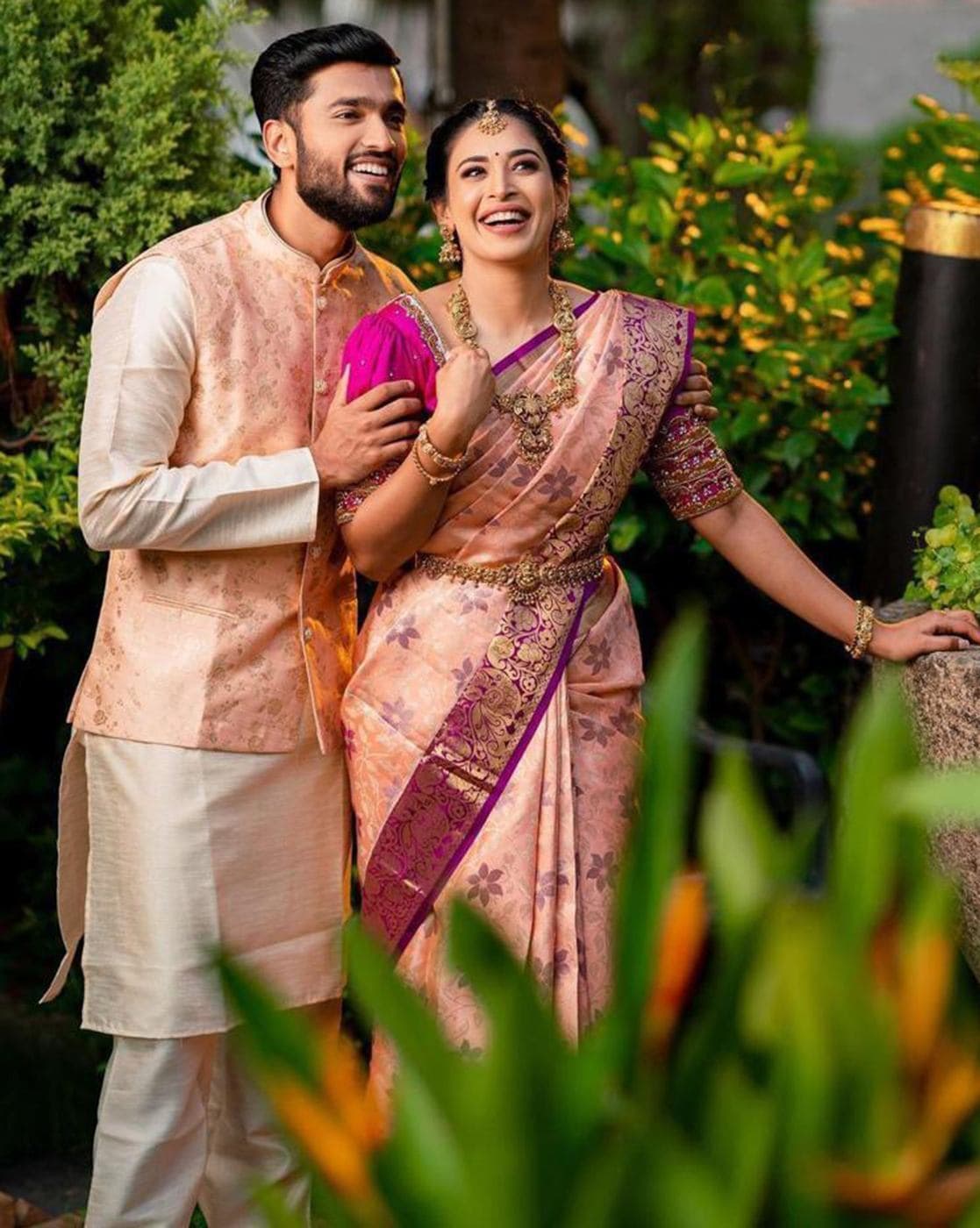 Onam Banarasi Sari Peach Color Saree Blouse Indian Ethnic Designer Party  Wear | eBay