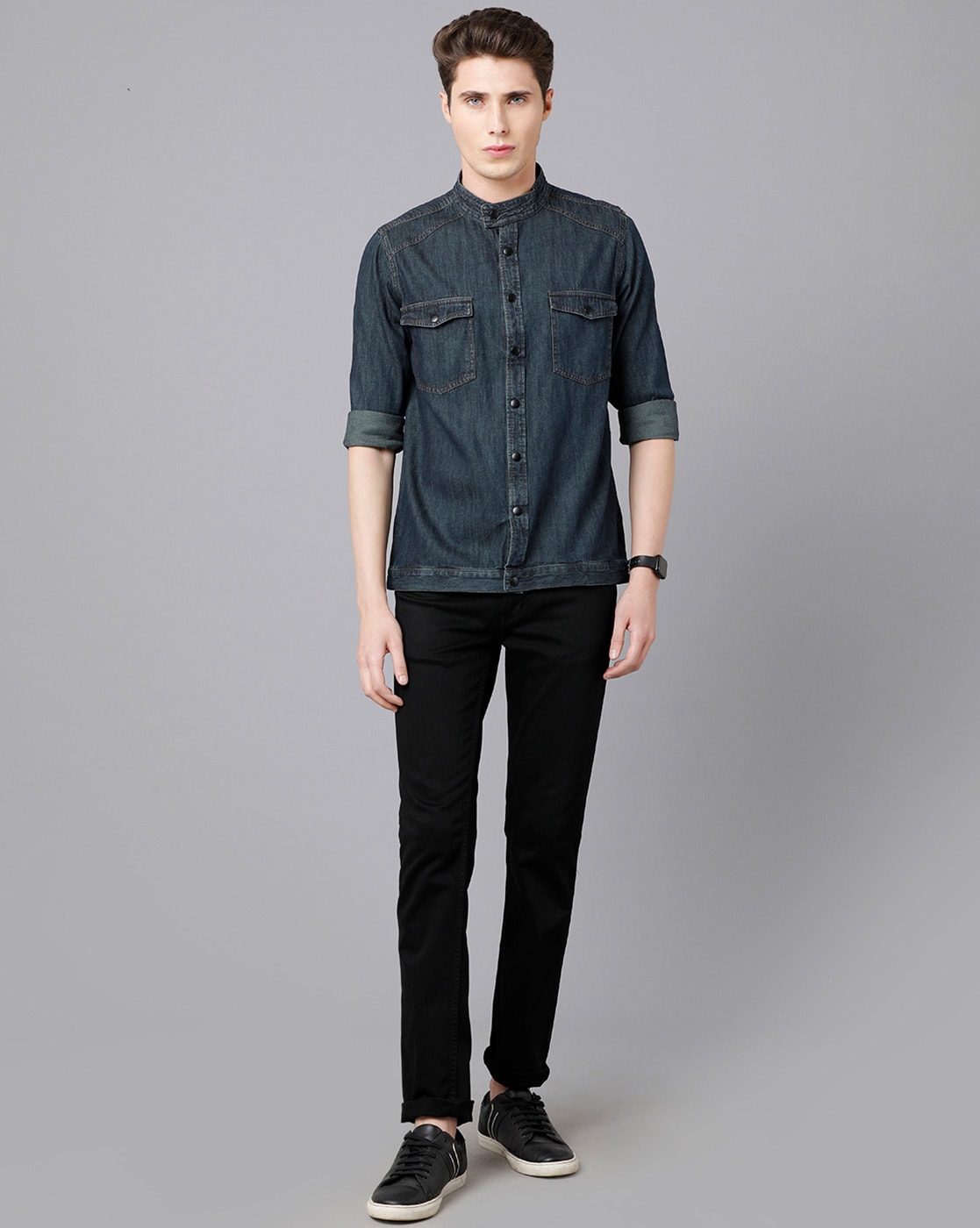 VALENTINO GARAVANI | Black Men's Denim Shirt | YOOX