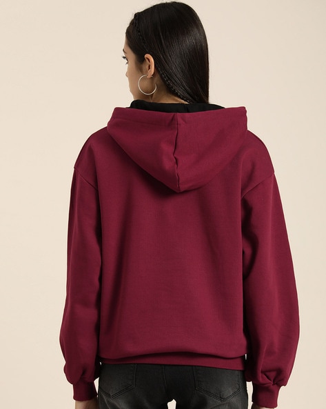 Oversized cheap maroon hoodie