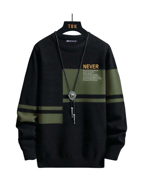 Regular Fit Typographic Print Crew-Neck Sweatshirt