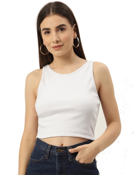 Buy White Tops & Tshirts for Women by Besiva Online