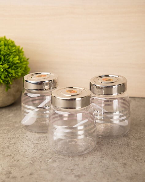 https://assets.ajio.com/medias/sys_master/root/20230624/L6rC/649695e8a9b42d15c9e2de70/market-99-transparent-%26-silver-toned-storage-jars-%26-canisters-set-of-3-jars-with-spoons.jpg