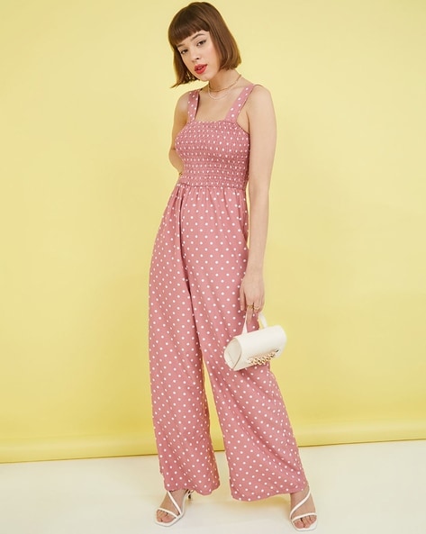 Pink and white polka cheap dot jumpsuit