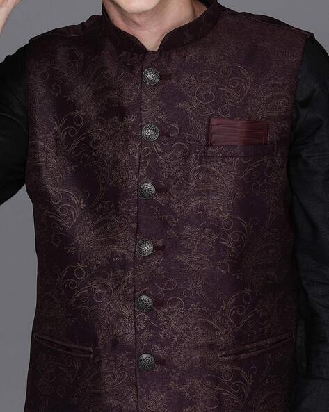 Wine colour nehru on sale jacket