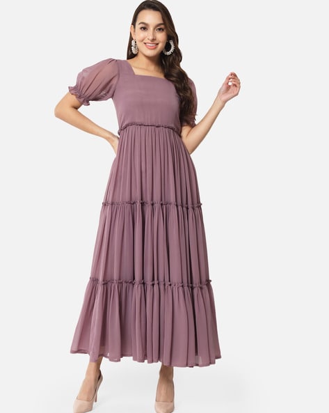Dresses | Puff Sleeve Tiered High Low Maxi Dress | Coast