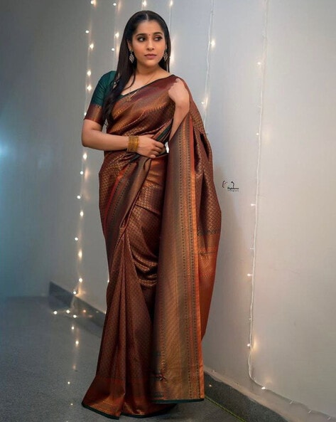 Buy Green Engagement Banarasi Silk Classic Designer Saree Online : 248466 -