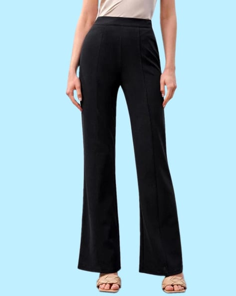 Black Self Design Full Length Formal Men Slim Fit Trousers - Selling Fast  at Pantaloons.com