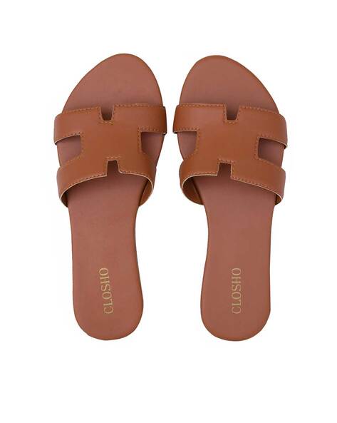 Buy Tan Flat Sandals for Women by CLOSHO Online Ajio