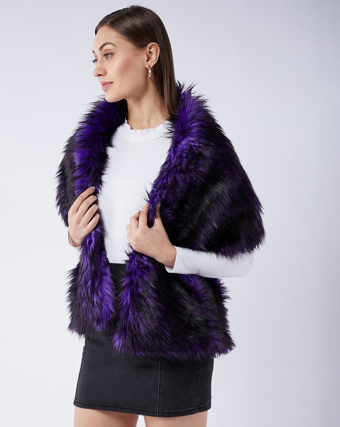 Purple faux sale fur vest