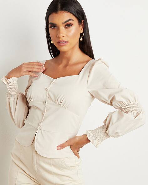 Buy Cream Tops for Women by Styli Online