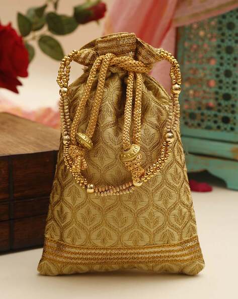 Sandhya Designer Studio SDS  Designer Potli bags Golden Color Potli Golden   Price in India  Flipkartcom