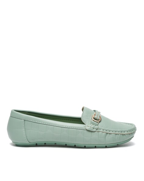 Green sales ladies loafers