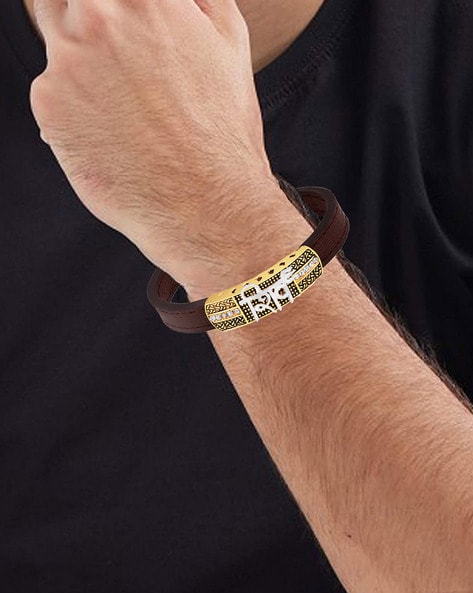 Buy SILVER SHINE Gold Plated Stylish Bracelet Adjustable OM Design Kada for  Men at Amazon.in