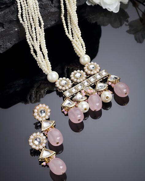 Elegant Real Pearl Necklace Set