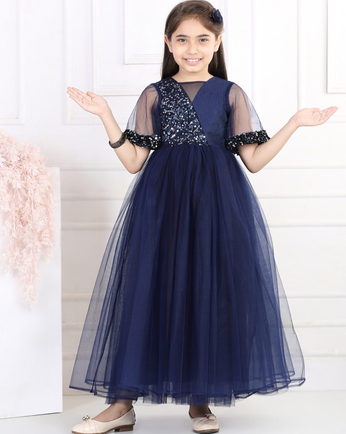 Girls navy best sale blue dress