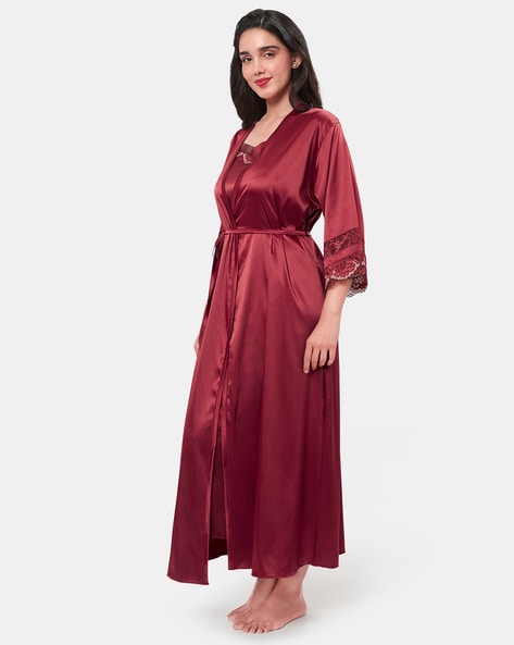 Wholesale Super Soft 100% Mulberry Silk Stain Night Gown Robe Suppliers  -Sino