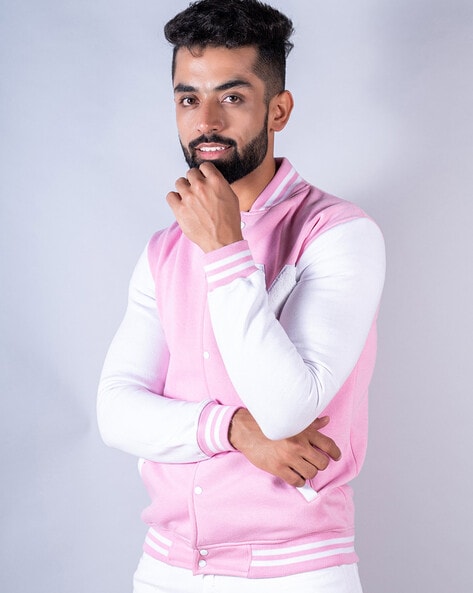 Baby pink 2024 jacket men's