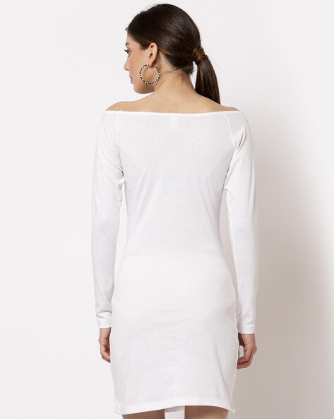 White t cheap shirt bodycon dress