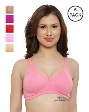 KD Women's Non Wired ROOPSI Bra - Multicolor, Pack of 6 (Size: 32B, 32C Cup)  : : Fashion