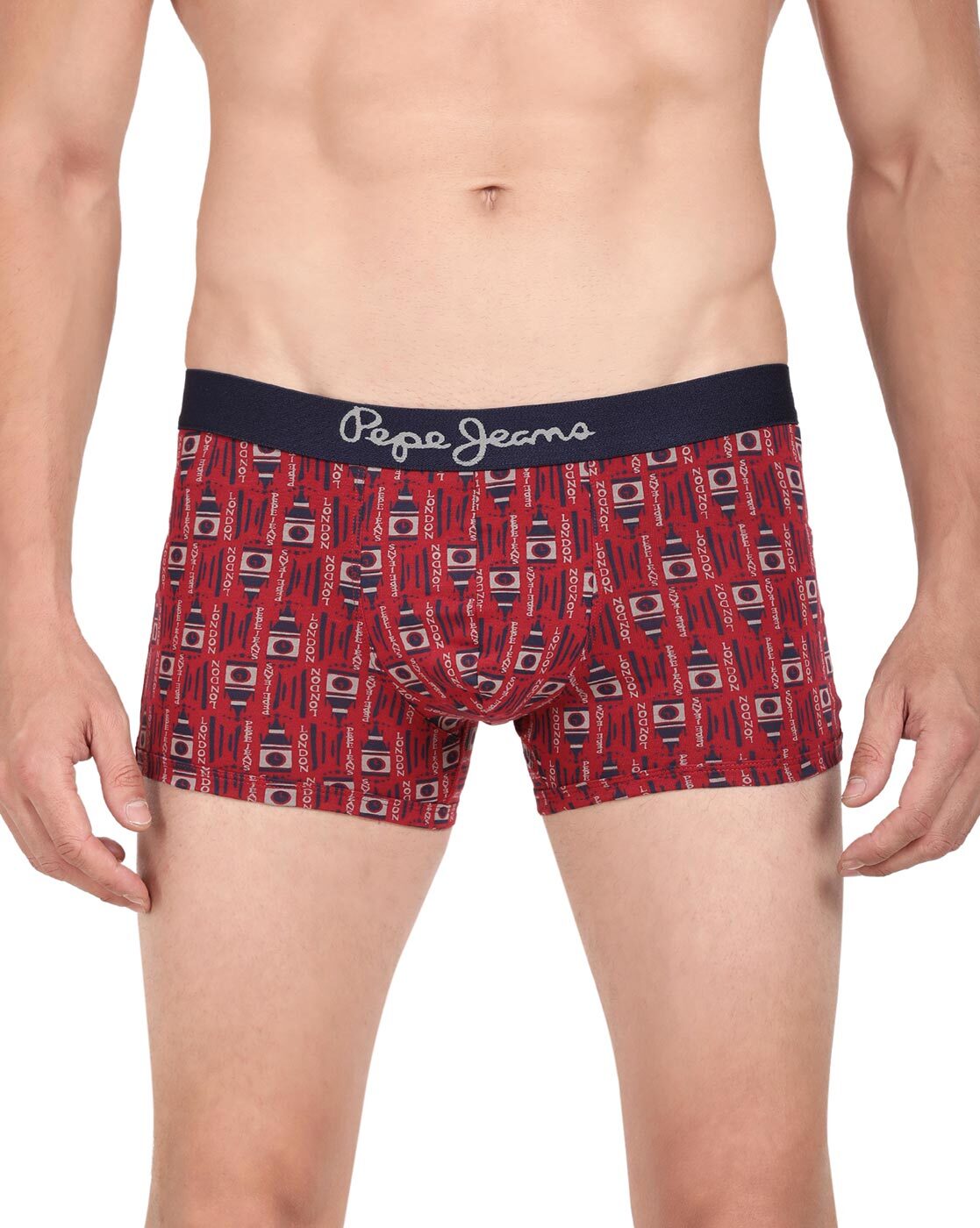 Pepe Jeans 2-pack briefs with cutouts in navy and winter red