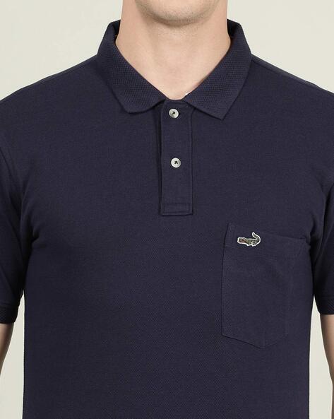 Buy Crocodile Men Black Self Design Polo Collar T Shirt - Tshirts for Men  10020341 | Myntra